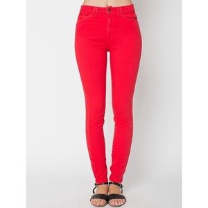 American Apparel Skinny Jeans. Bright Red. Size Small.